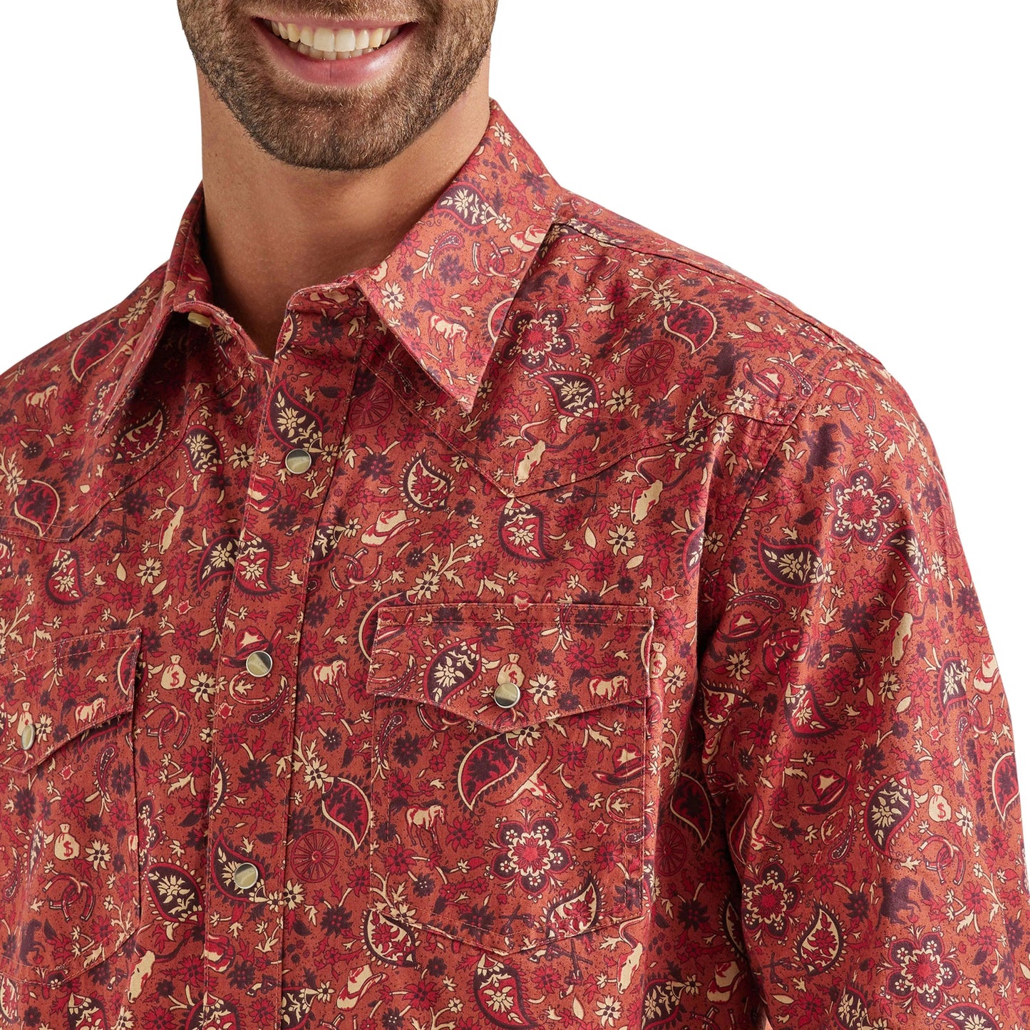 Wrangler® Coconut Cowboy Long Sleeve Shirts - Classic Fit - Men Wrangler Shirt 112338179 - El Rodeo Western Boutique