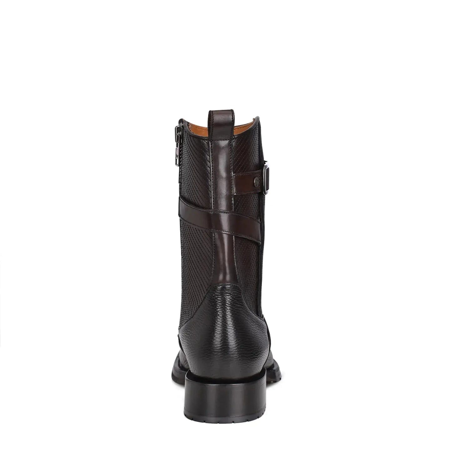 Men’s Western Footwear: Black Cowboy Boots, Bovine, Slip-On with Zipper - Men Cuadra Boot CU630 - El Rodeo Western Boutique