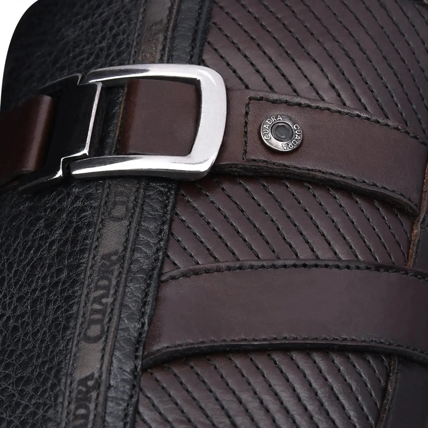 Men’s Western Footwear: Black Cowboy Boots, Bovine, Slip-On with Zipper - Men Cuadra Boot CU630 - El Rodeo Western Boutique