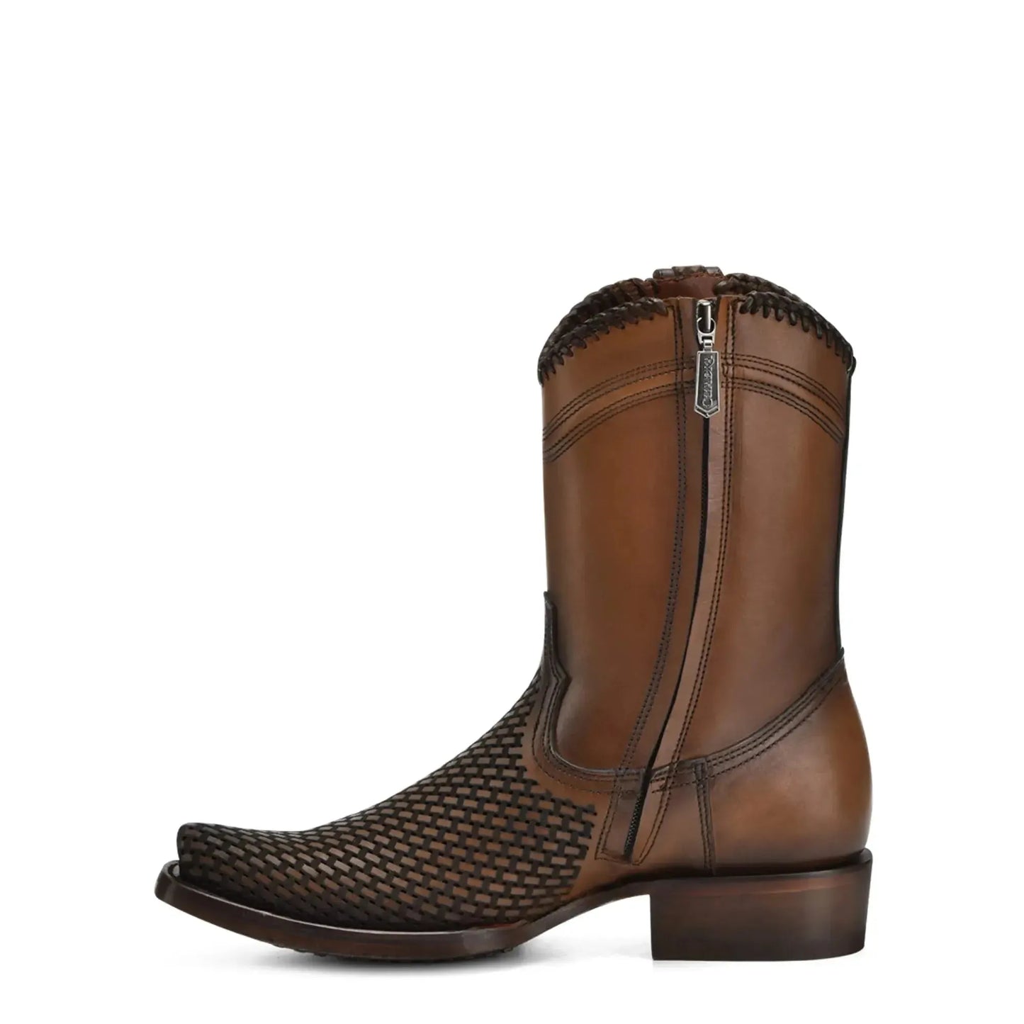 Slip On Brown Cowboy Boots – Leather Comfort, Pull Up Strap, Sharp Style - Men Cuadra Boot CU817 - El Rodeo Western Boutique