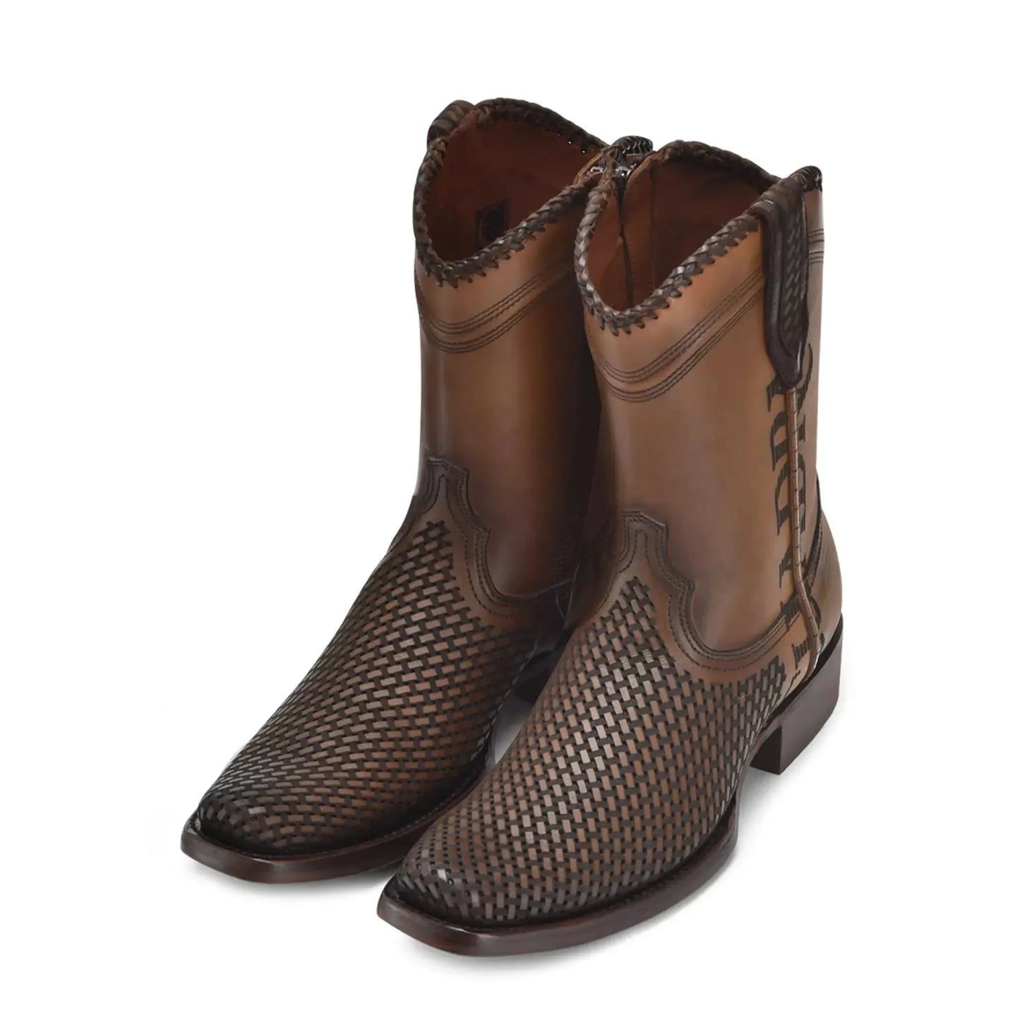 Slip On Brown Cowboy Boots – Leather Comfort, Pull Up Strap, Sharp Style - Men Cuadra Boot CU817 - El Rodeo Western Boutique
