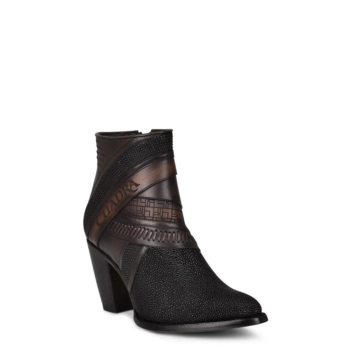Ladies' Black Leather Boots with Stingray - Timeless Luxury & Supreme Comfort - Women Cuadra Boot CU618 - El Rodeo Western Boutique