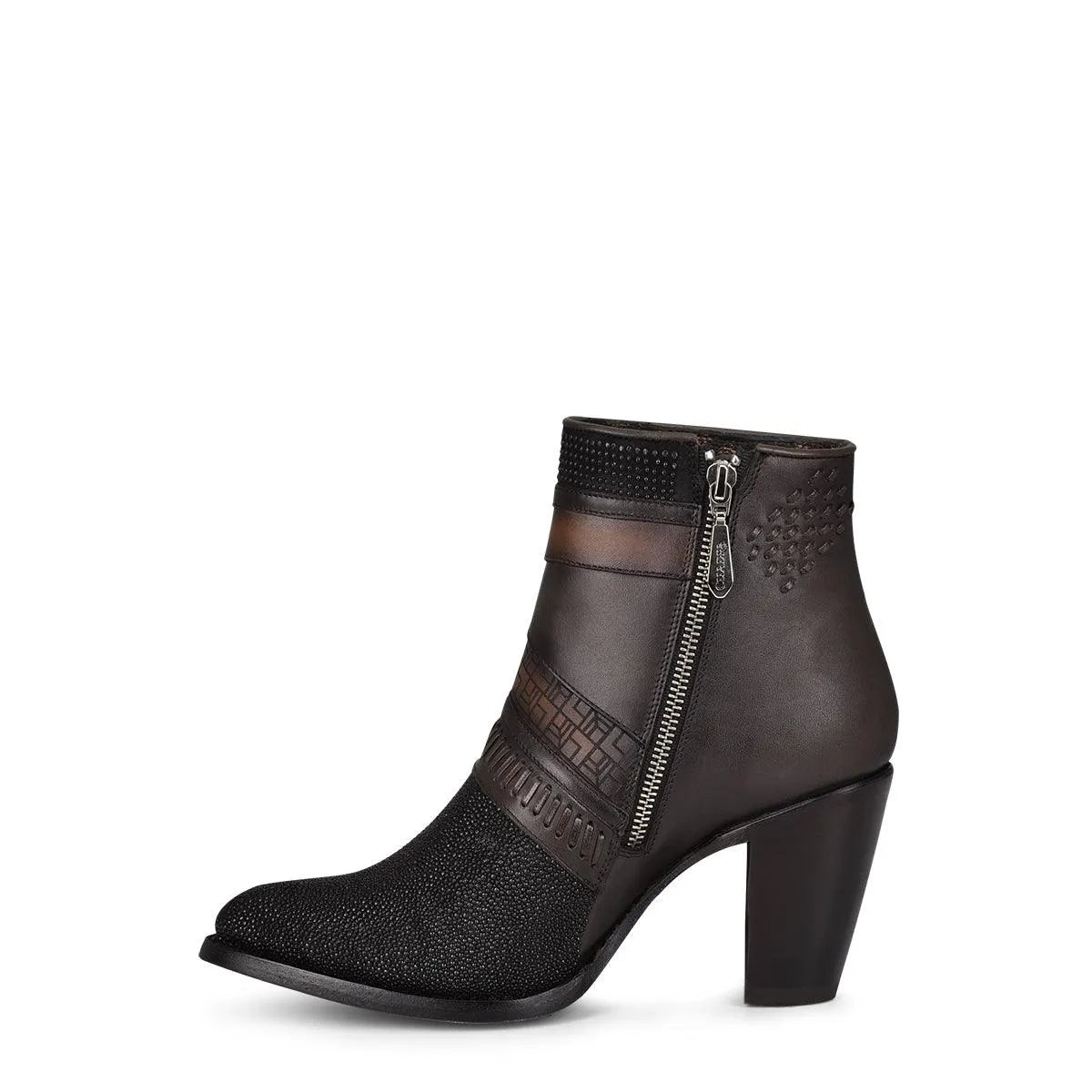 Ladies' Black Leather Boots with Stingray - Timeless Luxury & Supreme Comfort - Women Cuadra Boot CU618 - El Rodeo Western Boutique