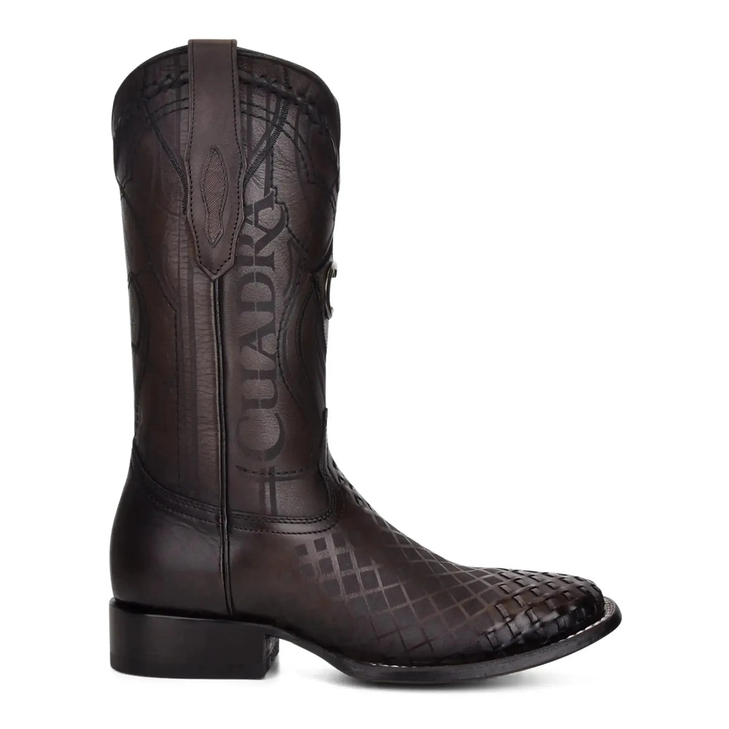Western Black Cowboy Boots – Bovine Leather Calf High Boot with Straps - Men Cuadra Boot CU676 - El Rodeo Western Boutique