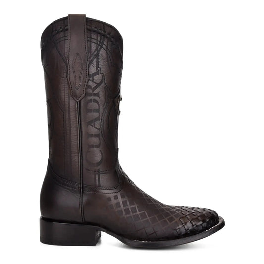 Western Black Cowboy Boots – Bovine Leather Calf High Boot with Straps - Men Cuadra Boot CU676 - El Rodeo Western Boutique