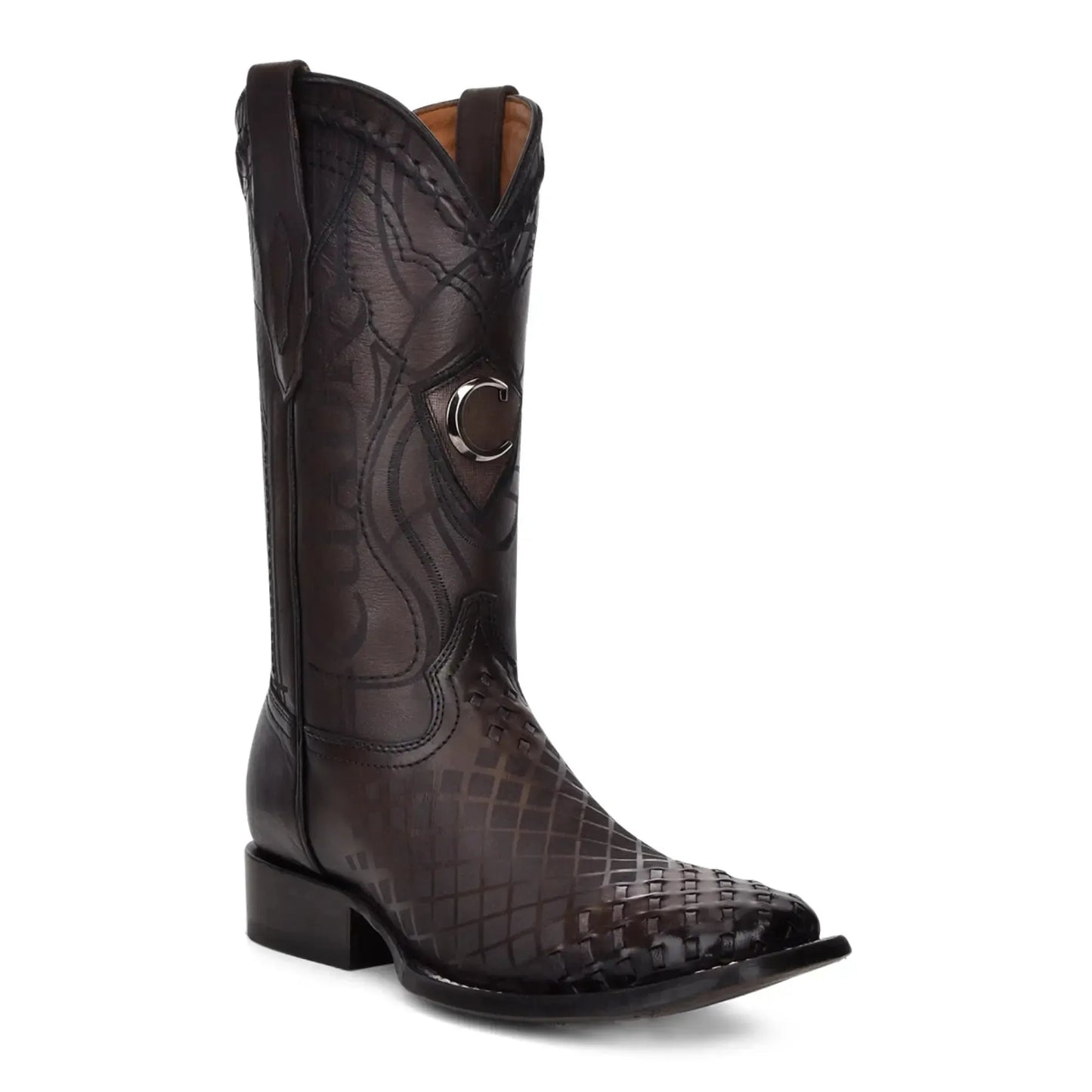 Western Black Cowboy Boots – Bovine Leather Calf High Boot with Straps - Men Cuadra Boot CU676 - El Rodeo Western Boutique