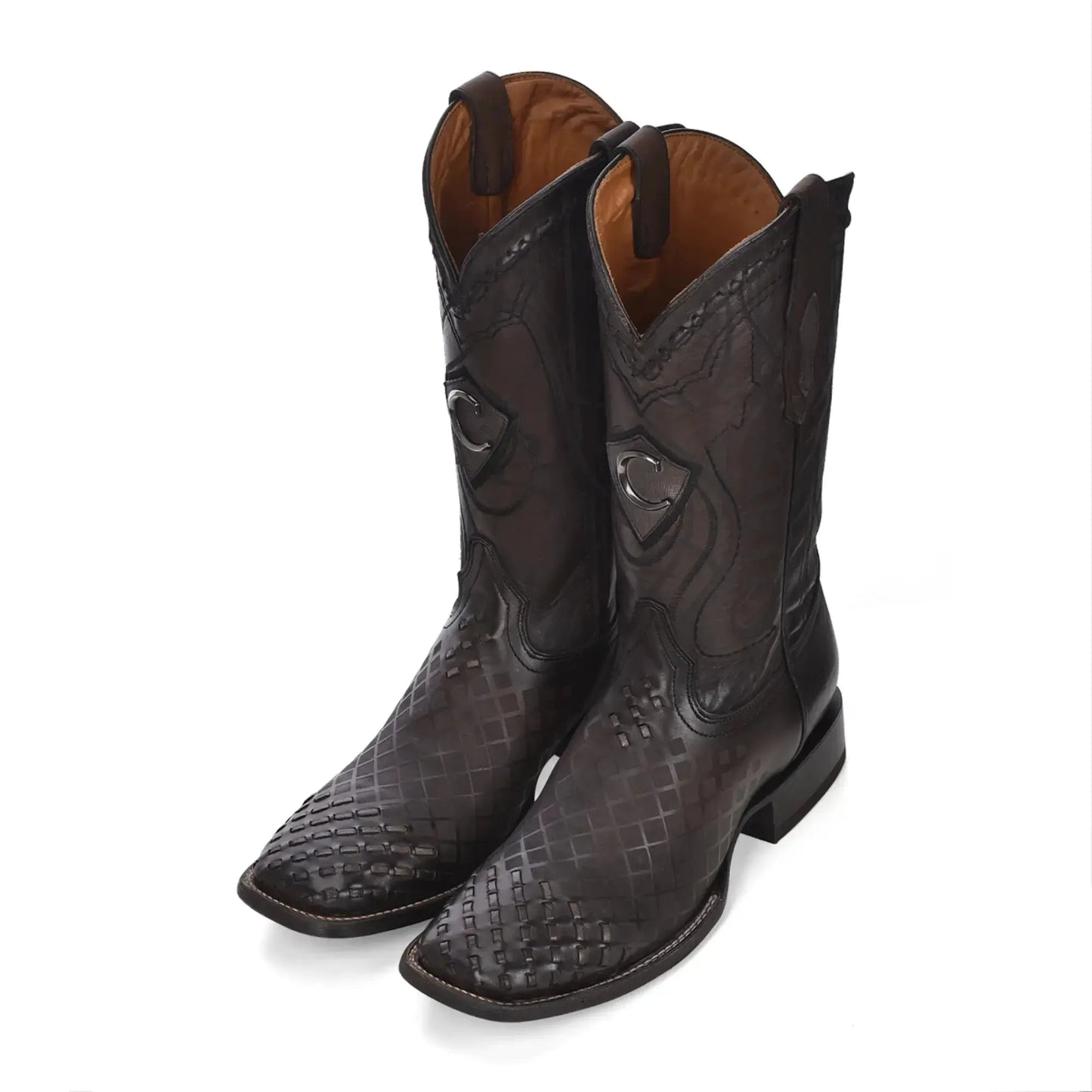 Western Black Cowboy Boots – Bovine Leather Calf High Boot with Straps - Men Cuadra Boot CU676 - El Rodeo Western Boutique