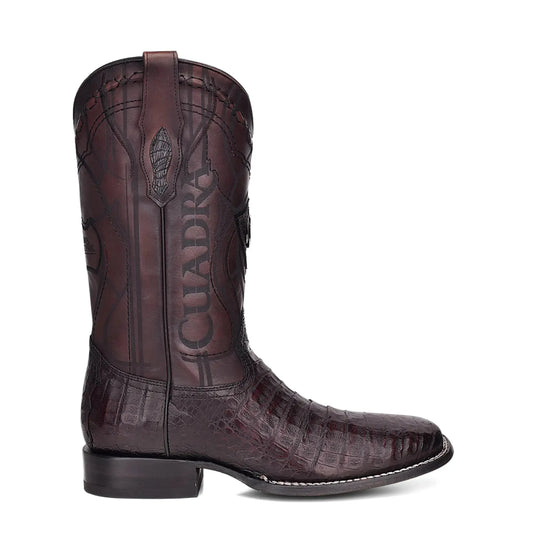 Men’s Black Exotic Skin Boots – Wide Square Toe Calf High Footwear - Men Cuadra Boot CU465 - El Rodeo Western Boutique