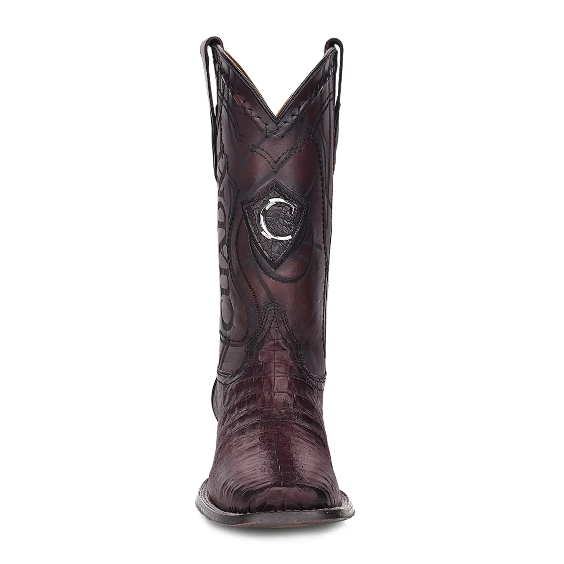 Men’s Black Exotic Skin Boots – Wide Square Toe Calf High Footwear - Men Cuadra Boot CU465 - El Rodeo Western Boutique