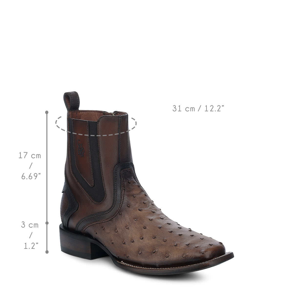 Ostric Boot, Square Toe - -Men Cuadra Boot CU889