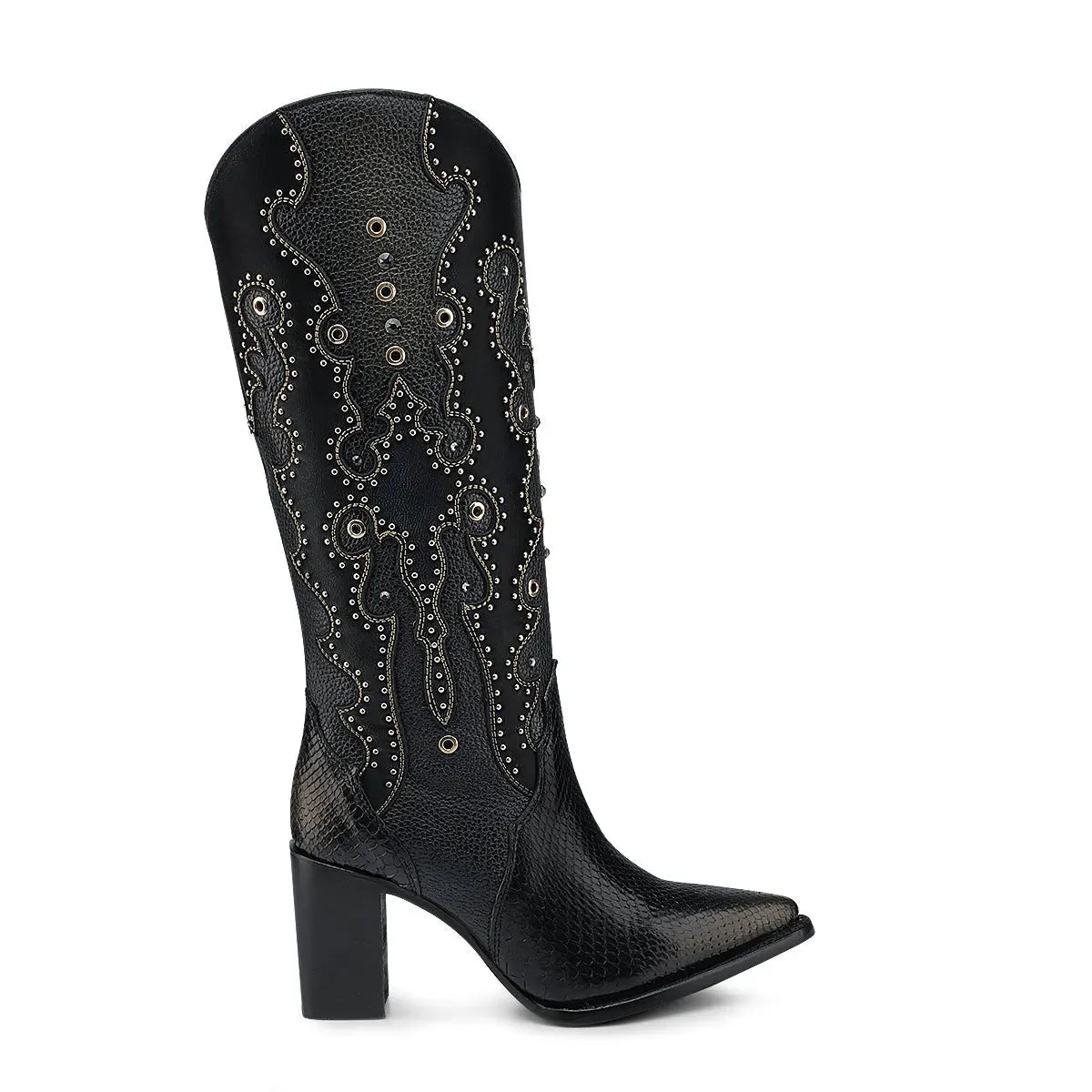 Unique Women's Western Boots: Python, Leather & Crystal Details - Women Cuadra Boot CU869 - El Rodeo Western Boutique