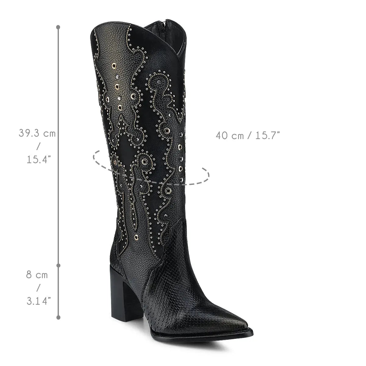 Unique Women's Western Boots: Python, Leather & Crystal Details - Women Cuadra Boot CU869 - El Rodeo Western Boutique