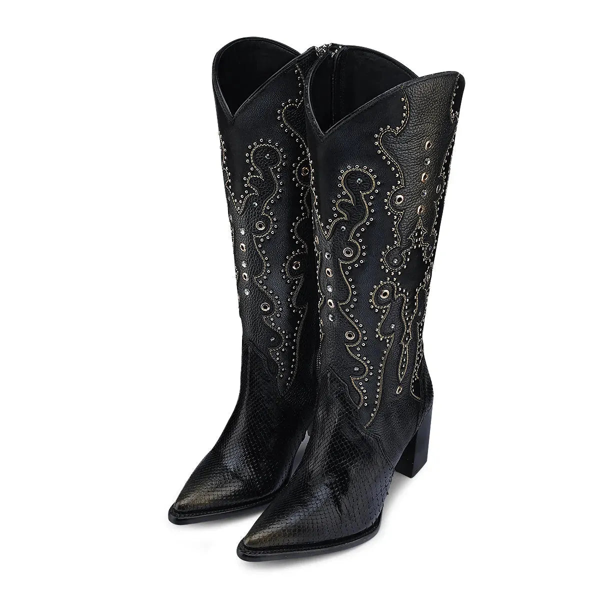Unique Women's Western Boots: Python, Leather & Crystal Details - Women Cuadra Boot CU869 - El Rodeo Western Boutique
