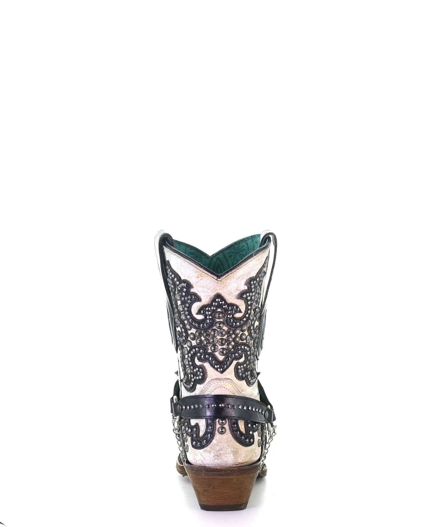 Corral Ladies White With Black Overlay Embroidery & Stud Boots A3973 - El Rodeo Western Boutique
