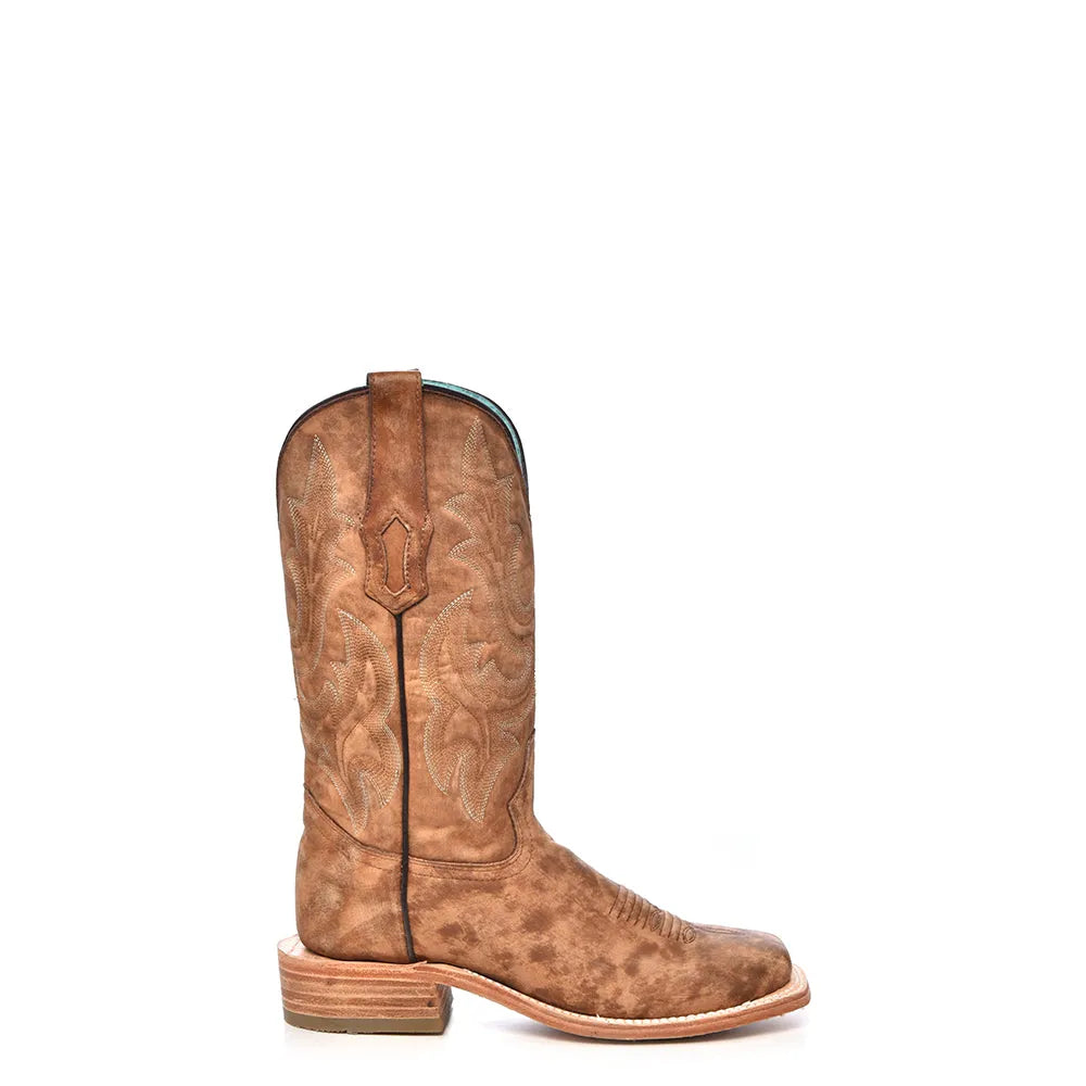 Light Brown Women Cowboy Boots Square Toe – Perfect for All-Day Comfort - Women Corral Boots A4143