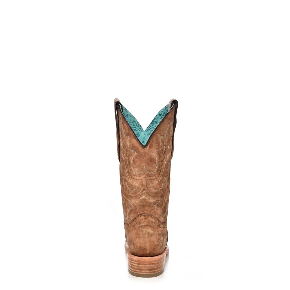 Light Brown Women Cowboy Boots Square Toe – Perfect for All-Day Comfort - Women Corral Boots A4143