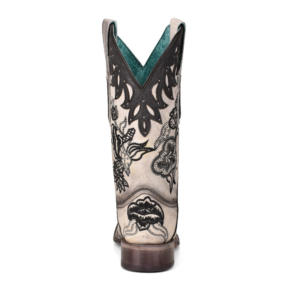 Cowhide Boots, Square Toe - Women Corral Boots A4163