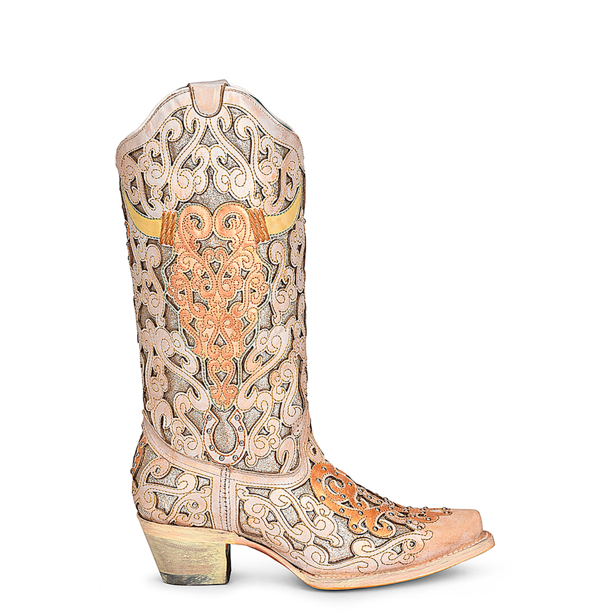 Cowhide Boot, Round Toe - Women Corral Boots A4408