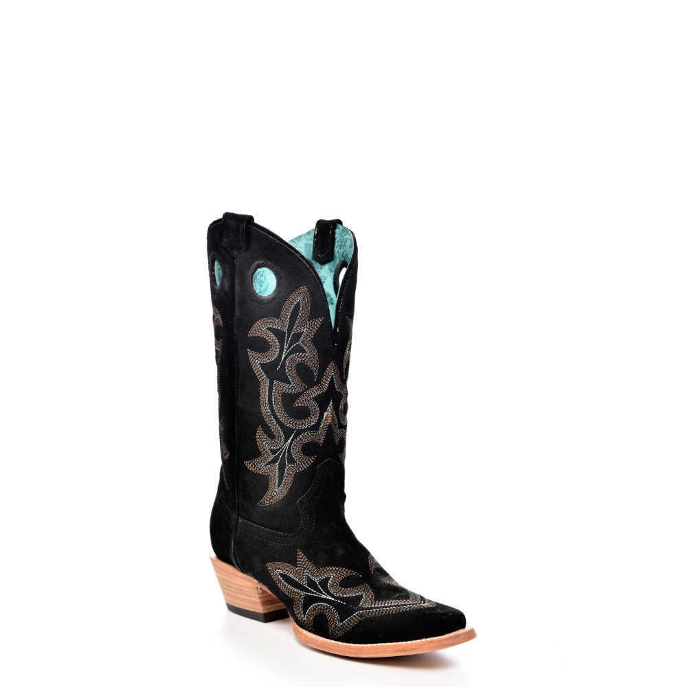 Suede Cowhide Boots, Square Toe - Women Corral Boots A4476