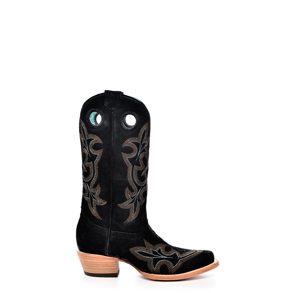 Suede Cowhide Boots, Square Toe - Women Corral Boots A4476