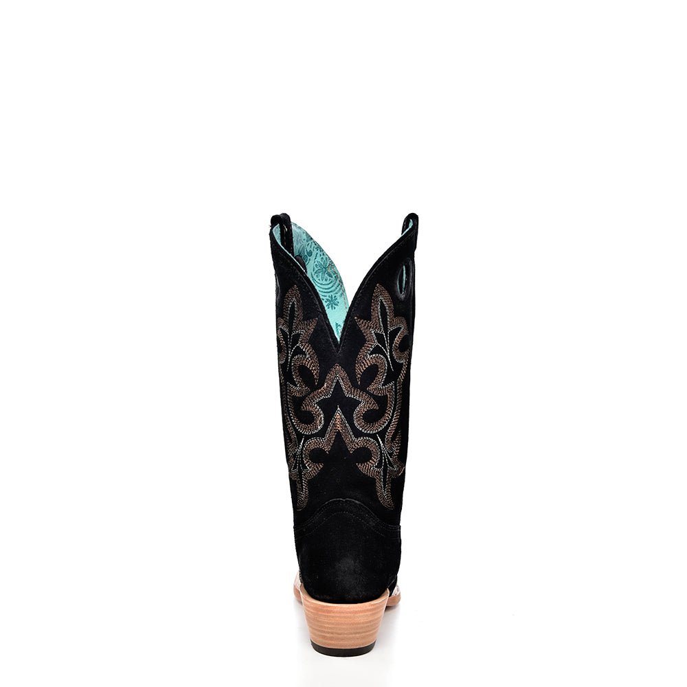 Suede Cowhide Boots, Square Toe - Women Corral Boots A4476
