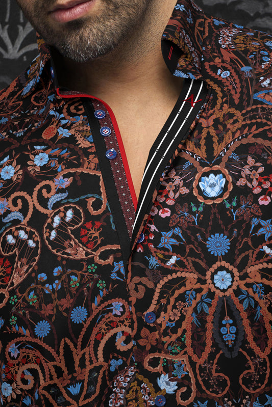 Men Au Noir Woven Shirt Aberdeen Rust