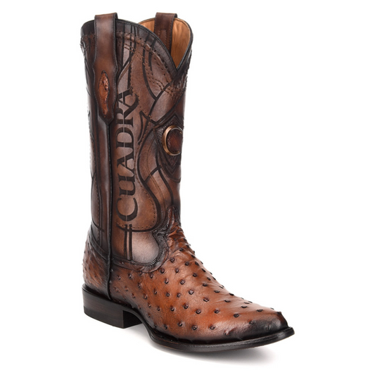 Ostrich Boots for Men, Round Toe - Men Cuadra CU303