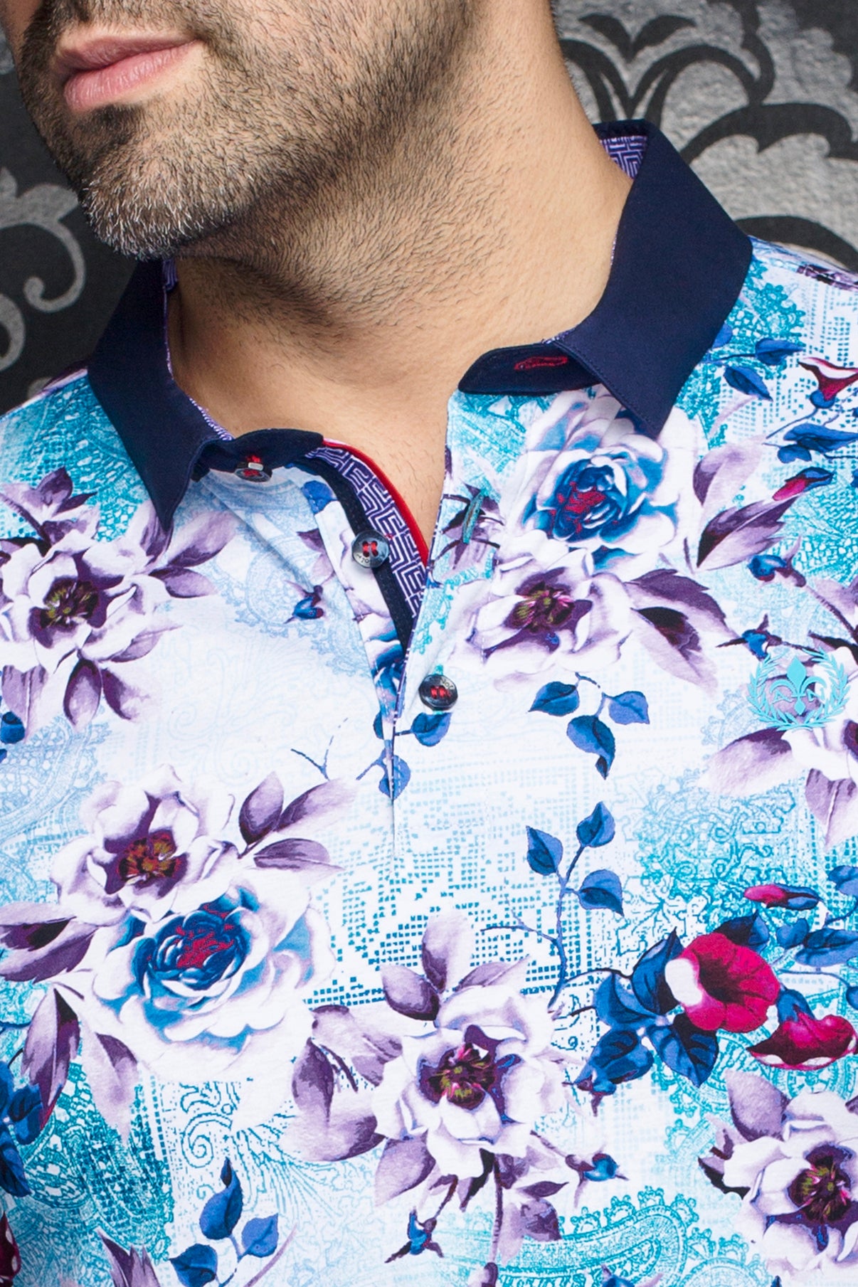 Men Au Noir Polo Aragon White/Turquoise