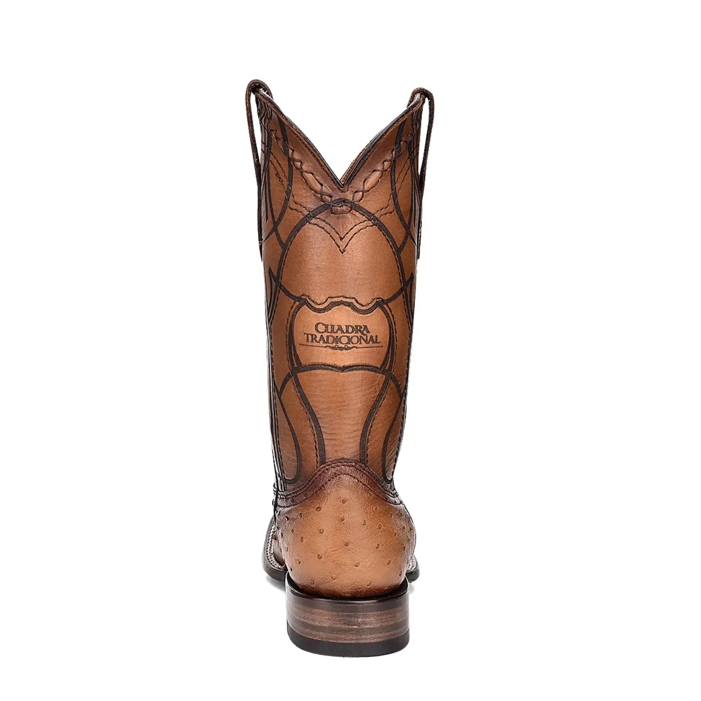Ostrich Boots for Men: Pull On Brown Leather Calf High Western Style - Men Cuadra Boot CU468 - El Rodeo Western Boutique