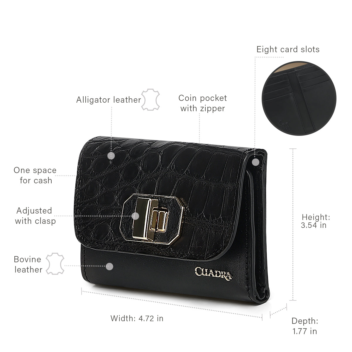 Women Cuadra Alligator Stiching Wallet DU796