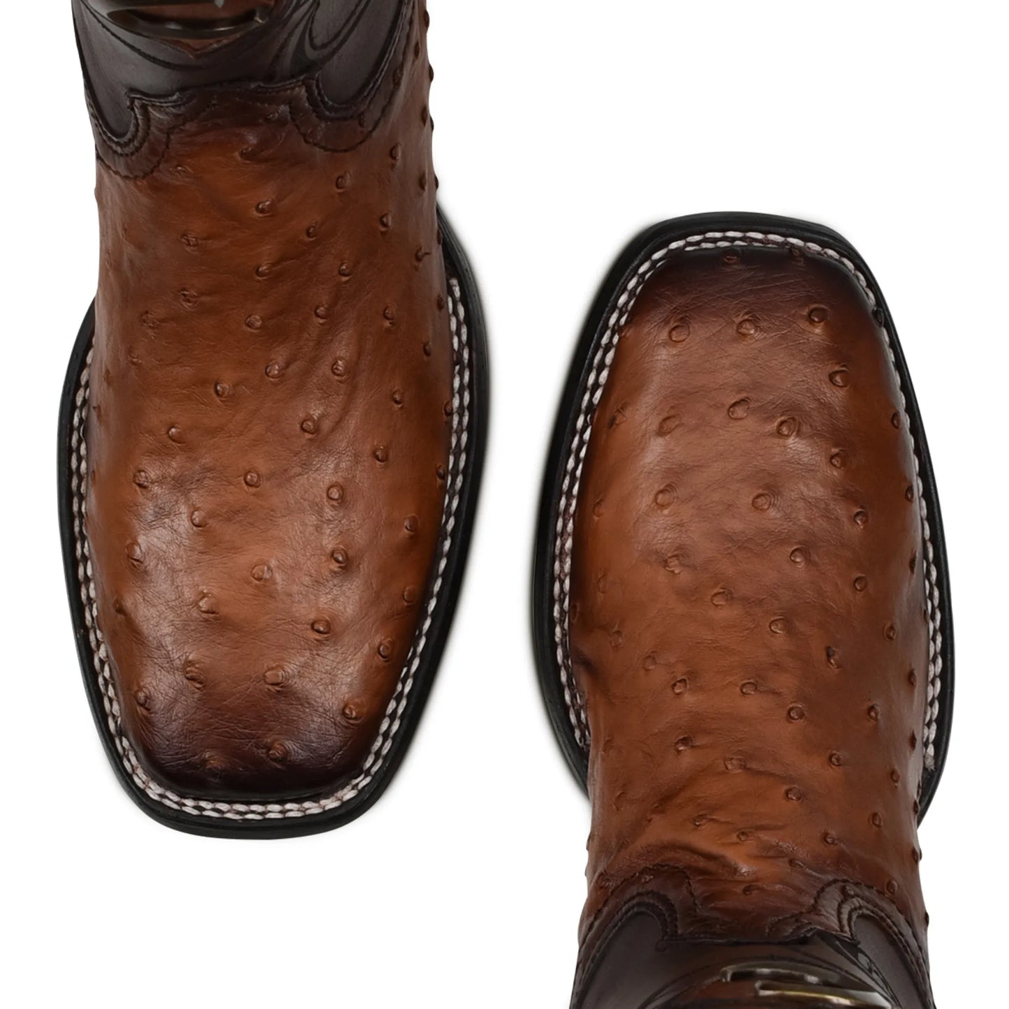 Wide Square Toe Ostrich Boots – Men’s Brown Leather, Calf High Western - Men Cuadra Boot CU457 - El Rodeo Western Boutique