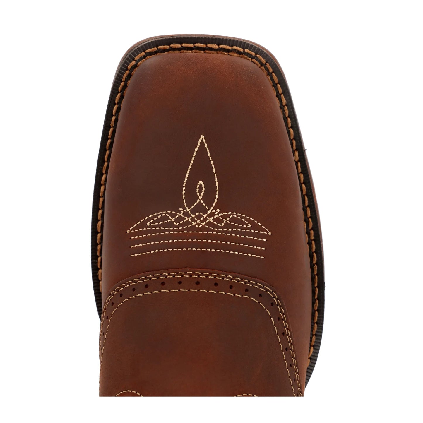 Brown Leather Cowboy Boots – Wide Square Toe, Pull-On, Mid-Calf - Men Durango Boot DB4442 - El Rodeo Western Boutique