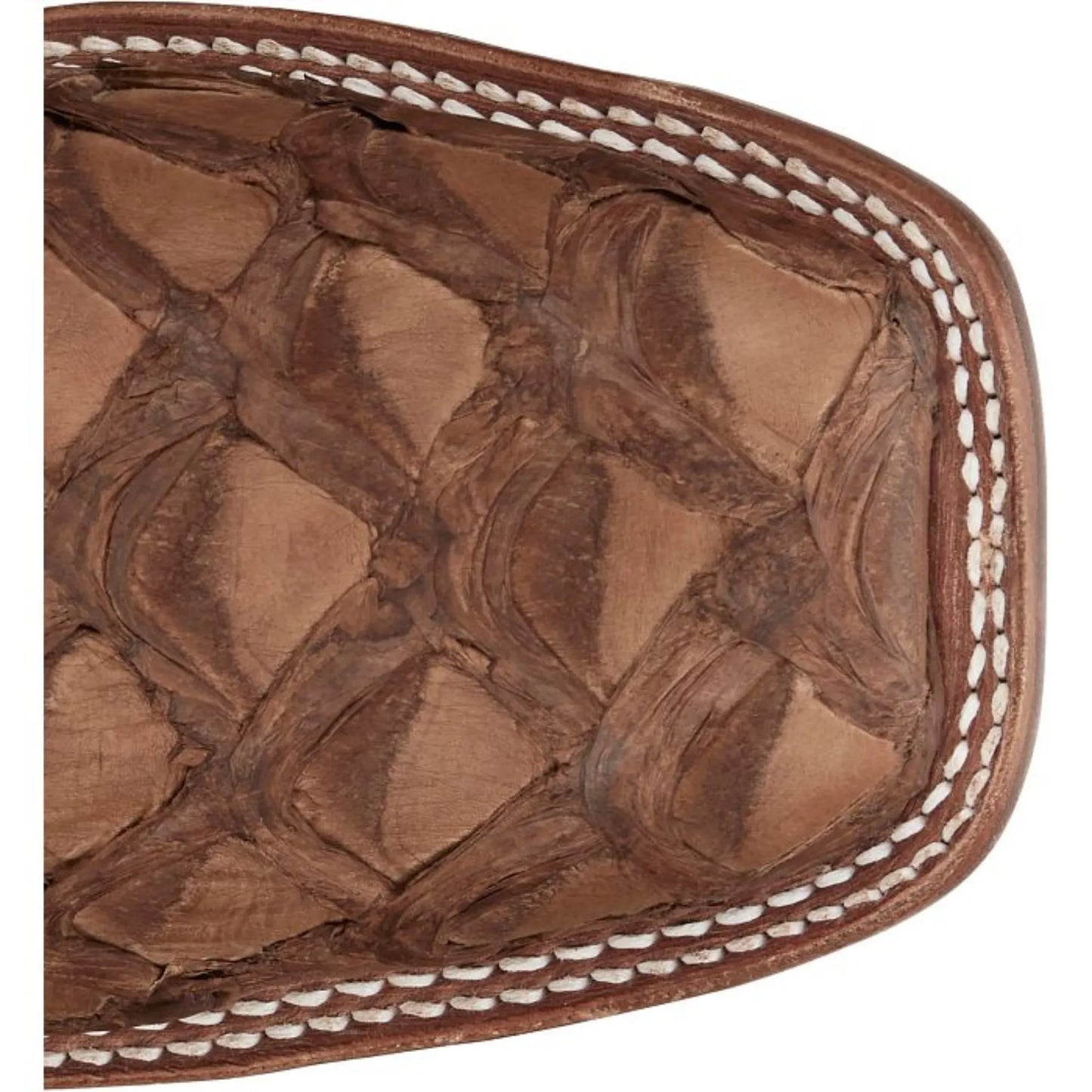 Western Pirarucu Fish Boots – Brown Leather, Square Toe, Pull-Up Straps - Men Tony Lama EP8271 - El Rodeo Western Boutique