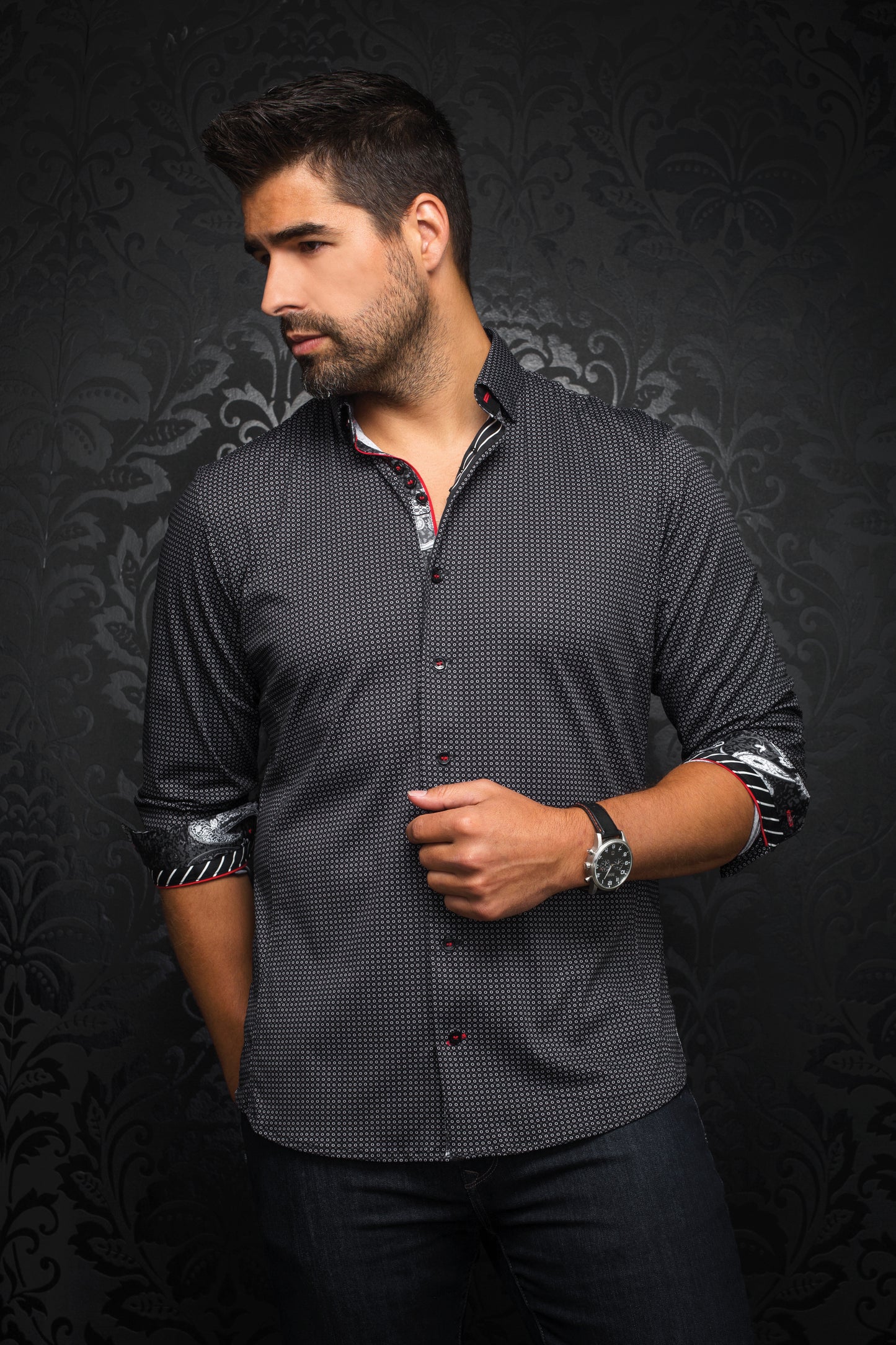Men Au Noir Woven Shirt Blondel Black