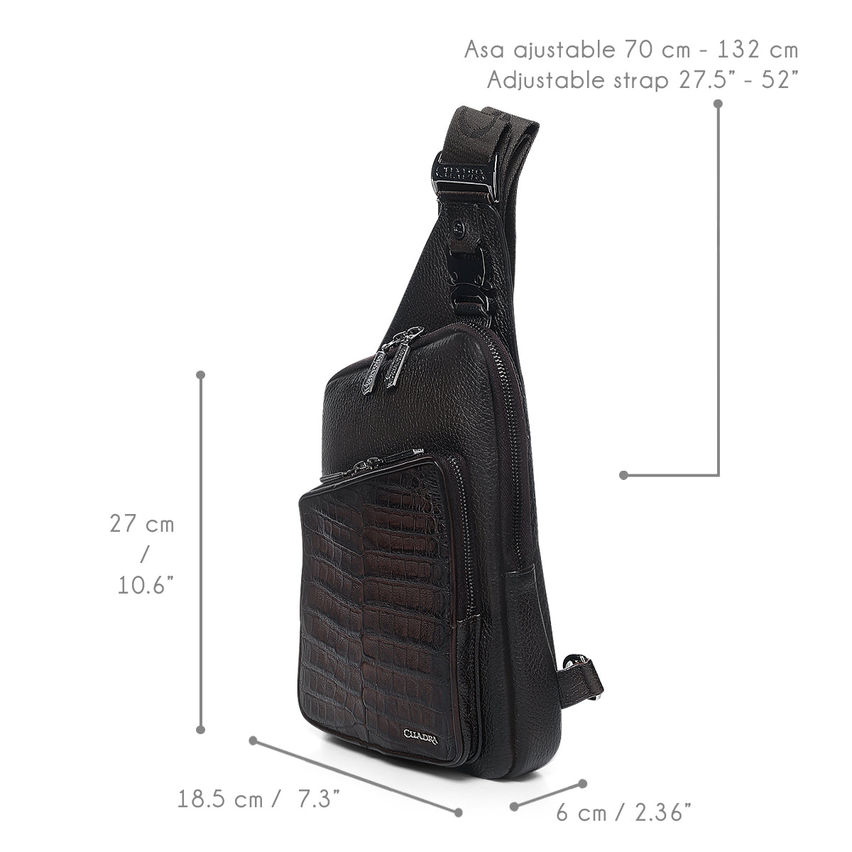 Men Cuadra Caiman Zipper Bag DU760