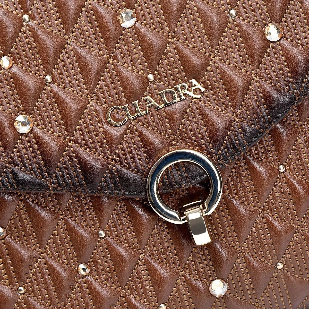 Women's Brown Leather Shoulder Bag with Premium Details and Versatility - Women Cuadra Bag DU585 - El Rodeo Western Boutique