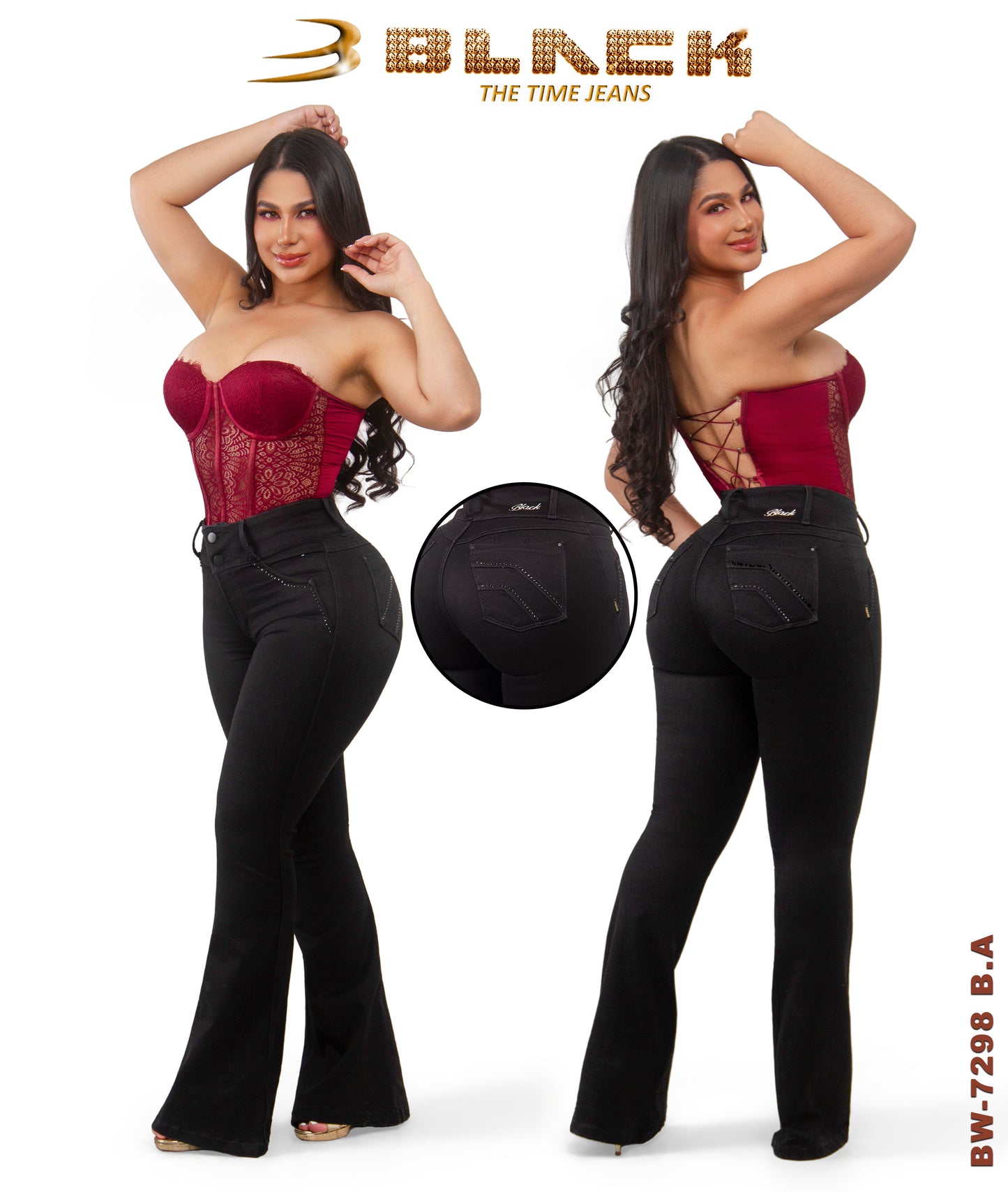 Women Black Jean BW-7298