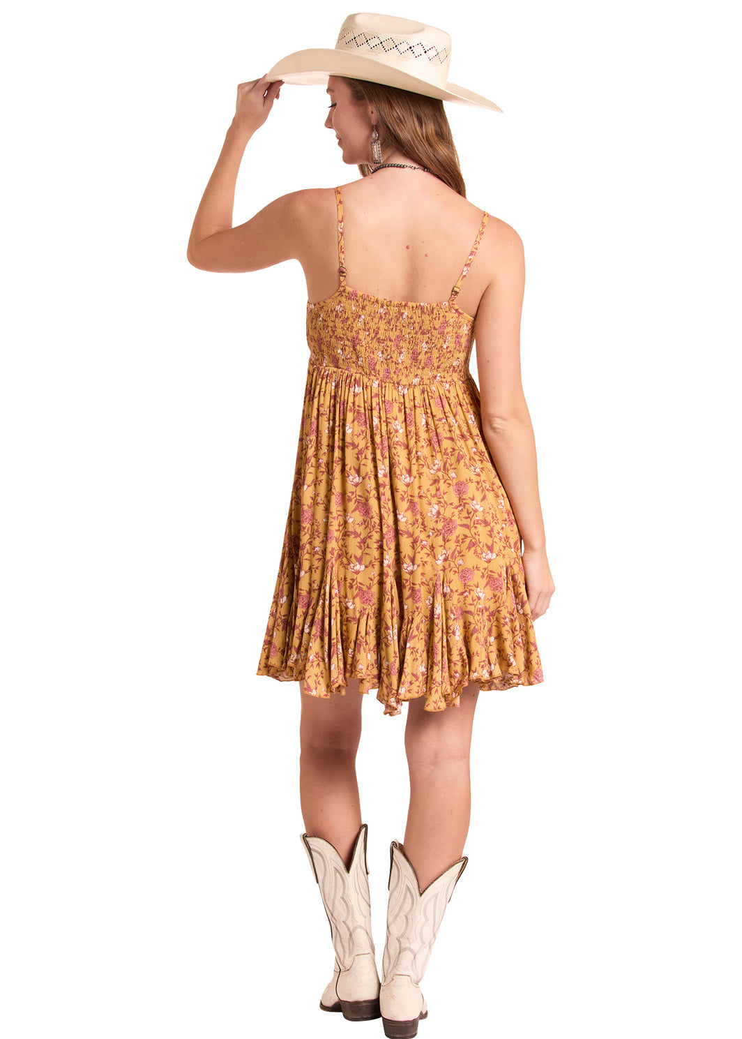 Women Rock&Roll Floral Godet Dress BWD0R08809