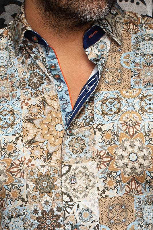 Men Au Noir Woven Shirt Clovis Lt. Beige