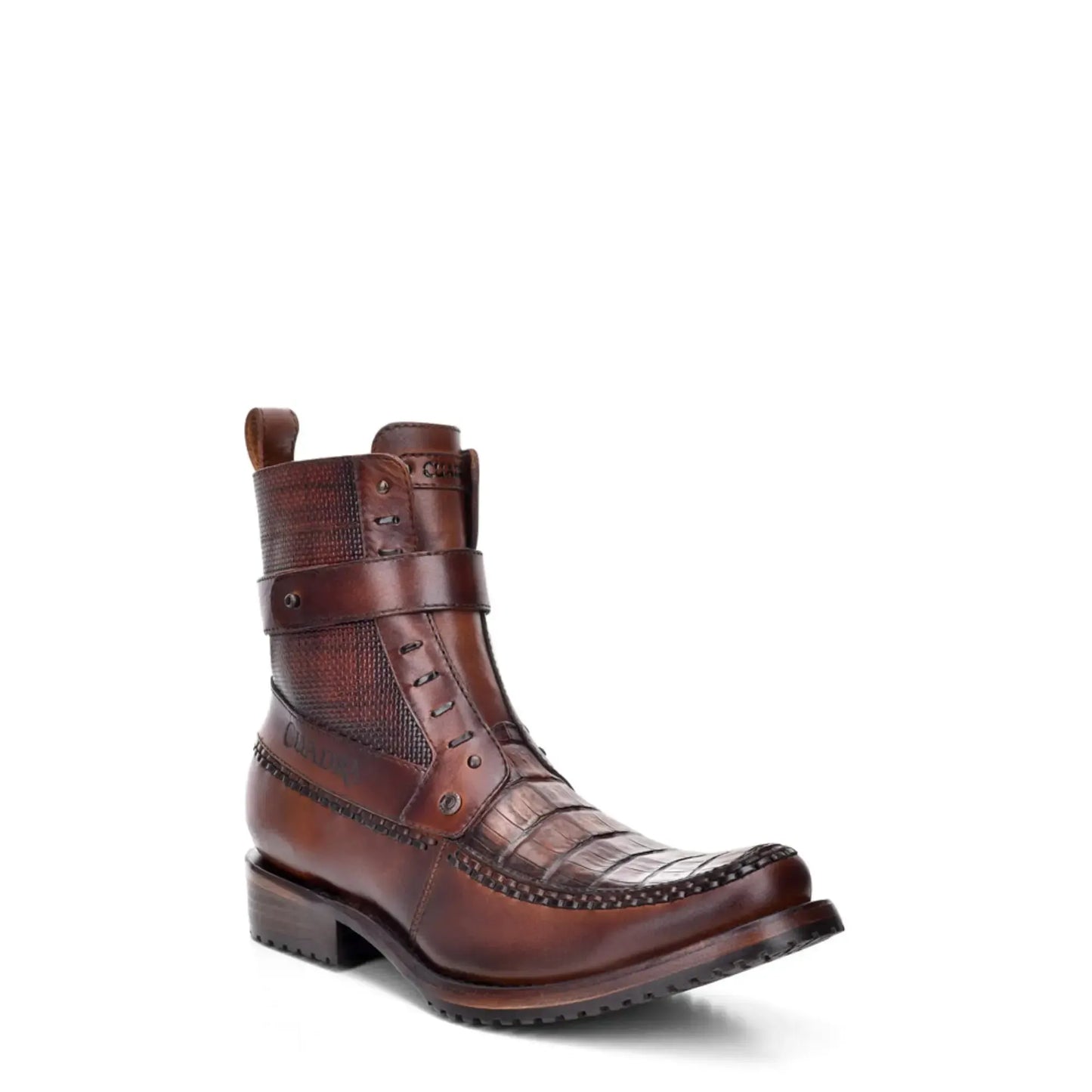 Brown Exotic Skin Boot – Round Toe Men’s Footwear with Zipper - Men Cuadra Boot CU389 - El Rodeo Western Boutique