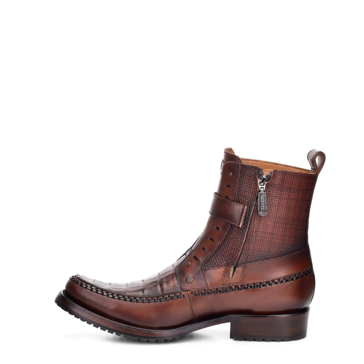 Brown Exotic Skin Boot – Round Toe Men’s Footwear with Zipper - Men Cuadra Boot CU389 - El Rodeo Western Boutique