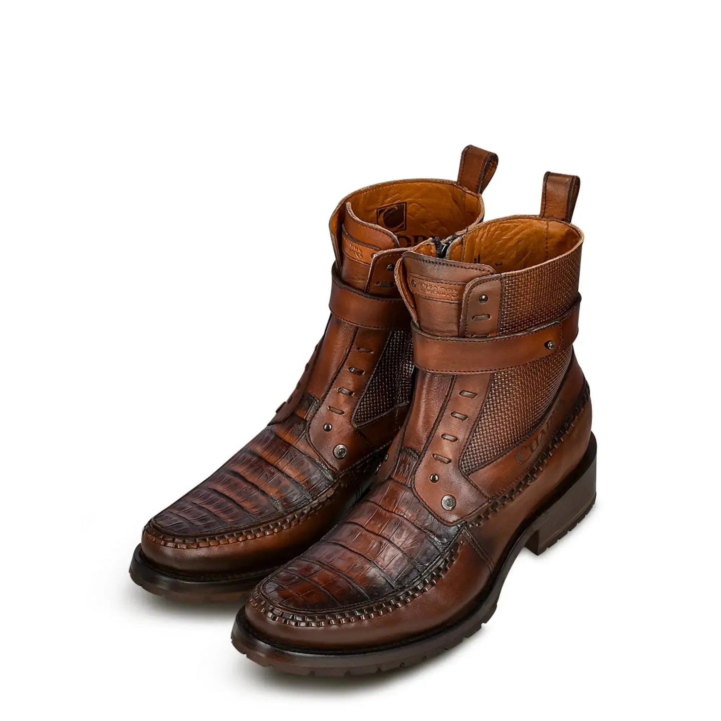 Brown Exotic Skin Boot – Round Toe Men’s Footwear with Zipper - Men Cuadra Boot CU389 - El Rodeo Western Boutique