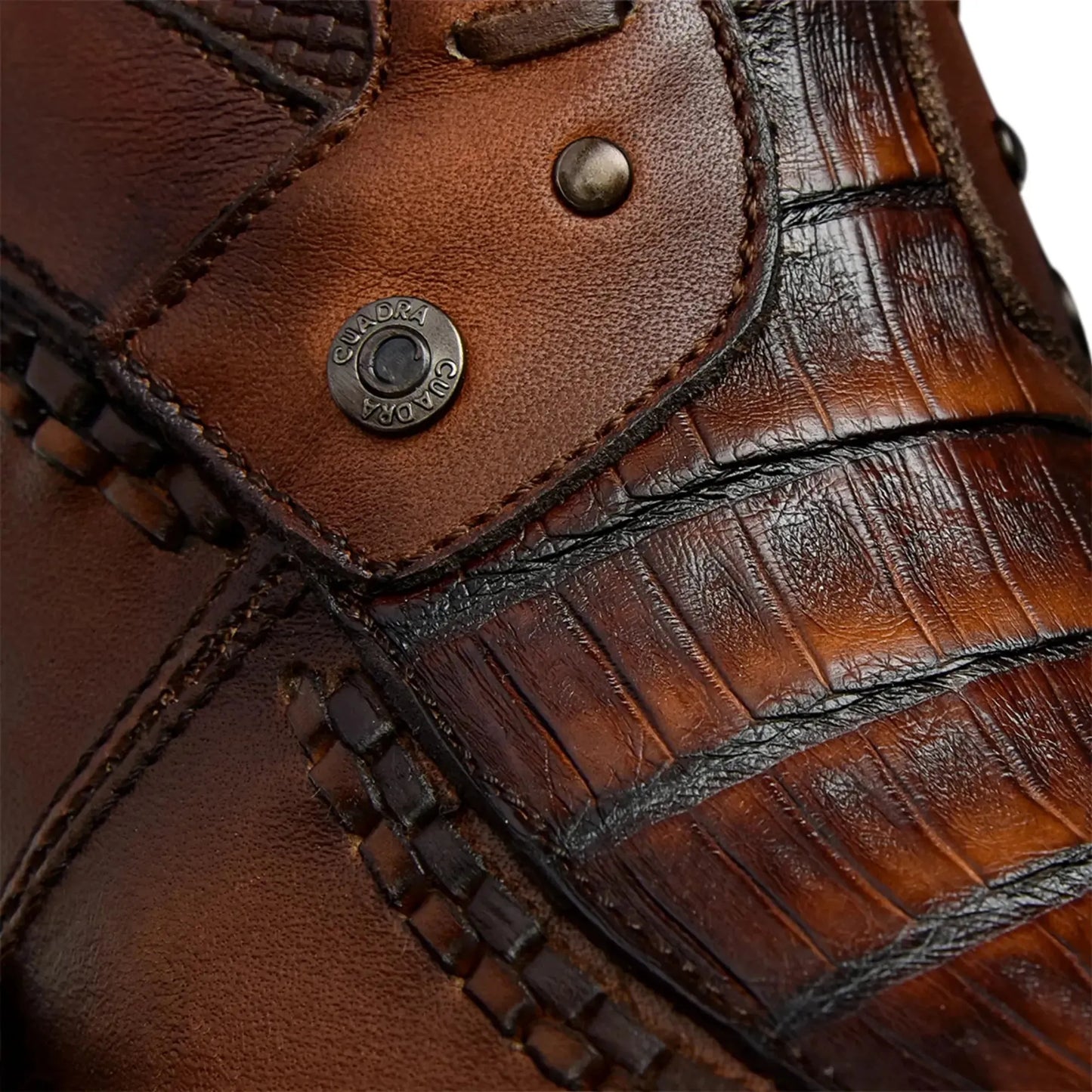 Brown Exotic Skin Boot – Round Toe Men’s Footwear with Zipper - Men Cuadra Boot CU389 - El Rodeo Western Boutique