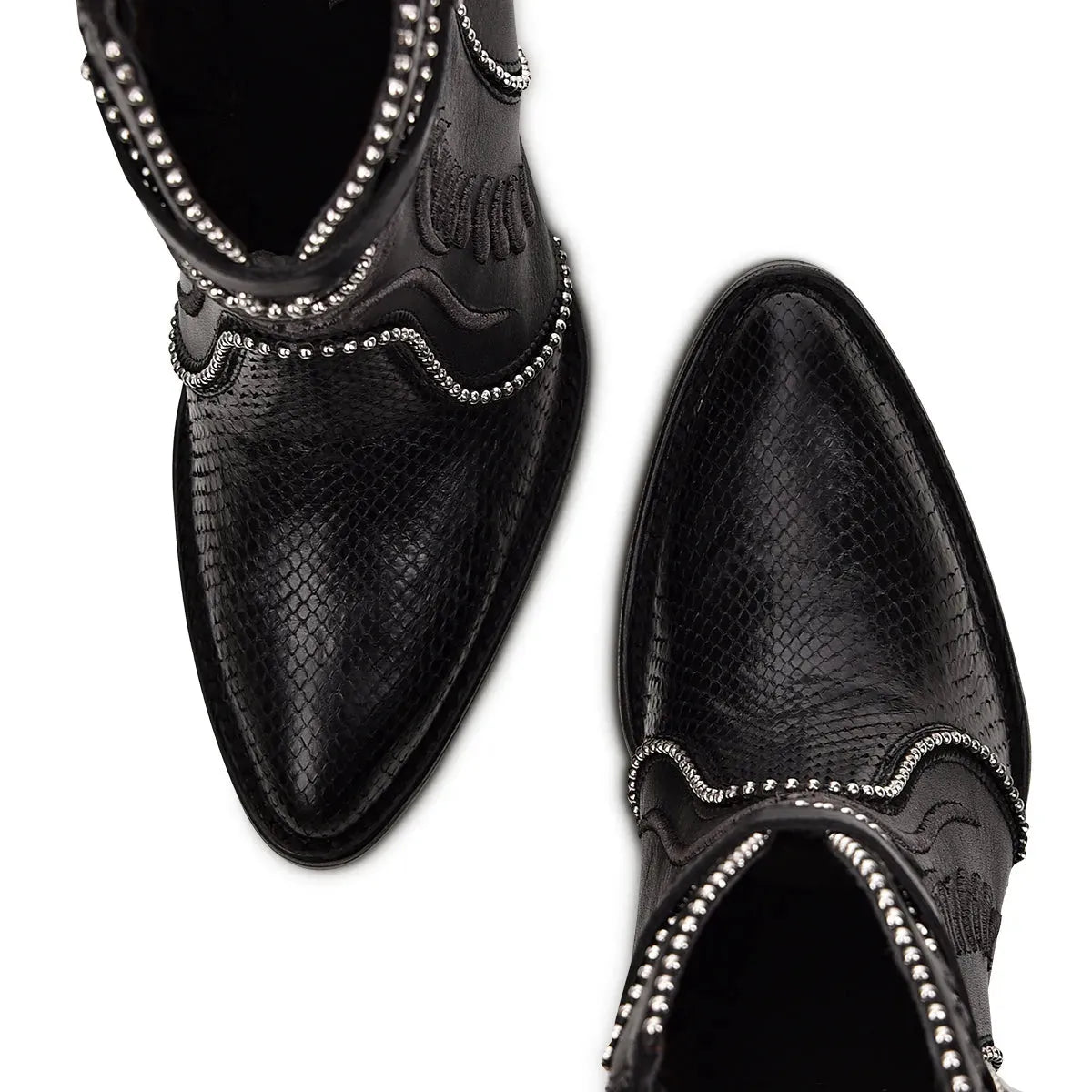 Black Leather Bootie: Embroidered Opulence at Every Step - Women Cuadra Urban Boot CU555 - El Rodeo Western Boutique