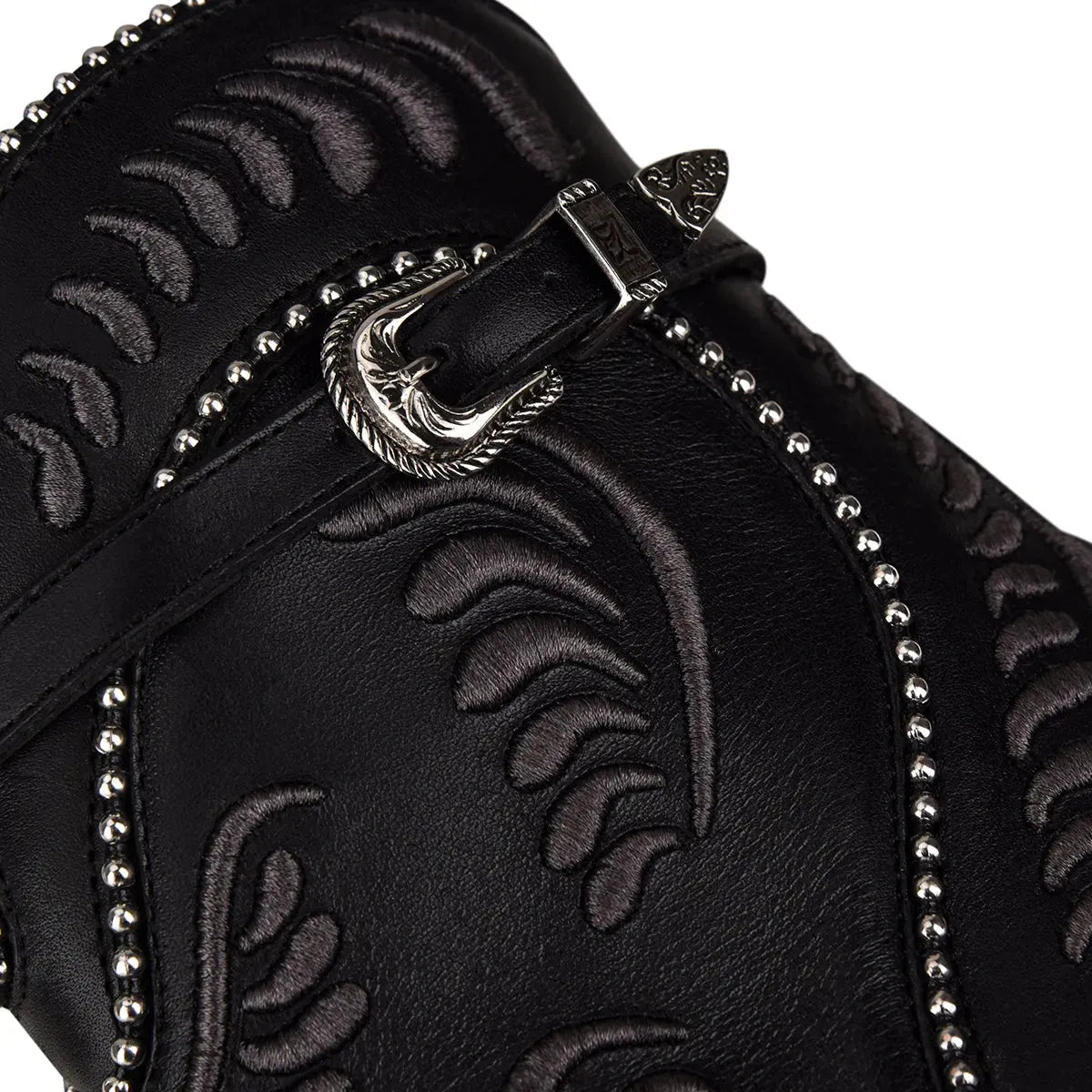 Black Leather Bootie: Embroidered Opulence at Every Step - Women Cuadra Urban Boot CU555 - El Rodeo Western Boutique