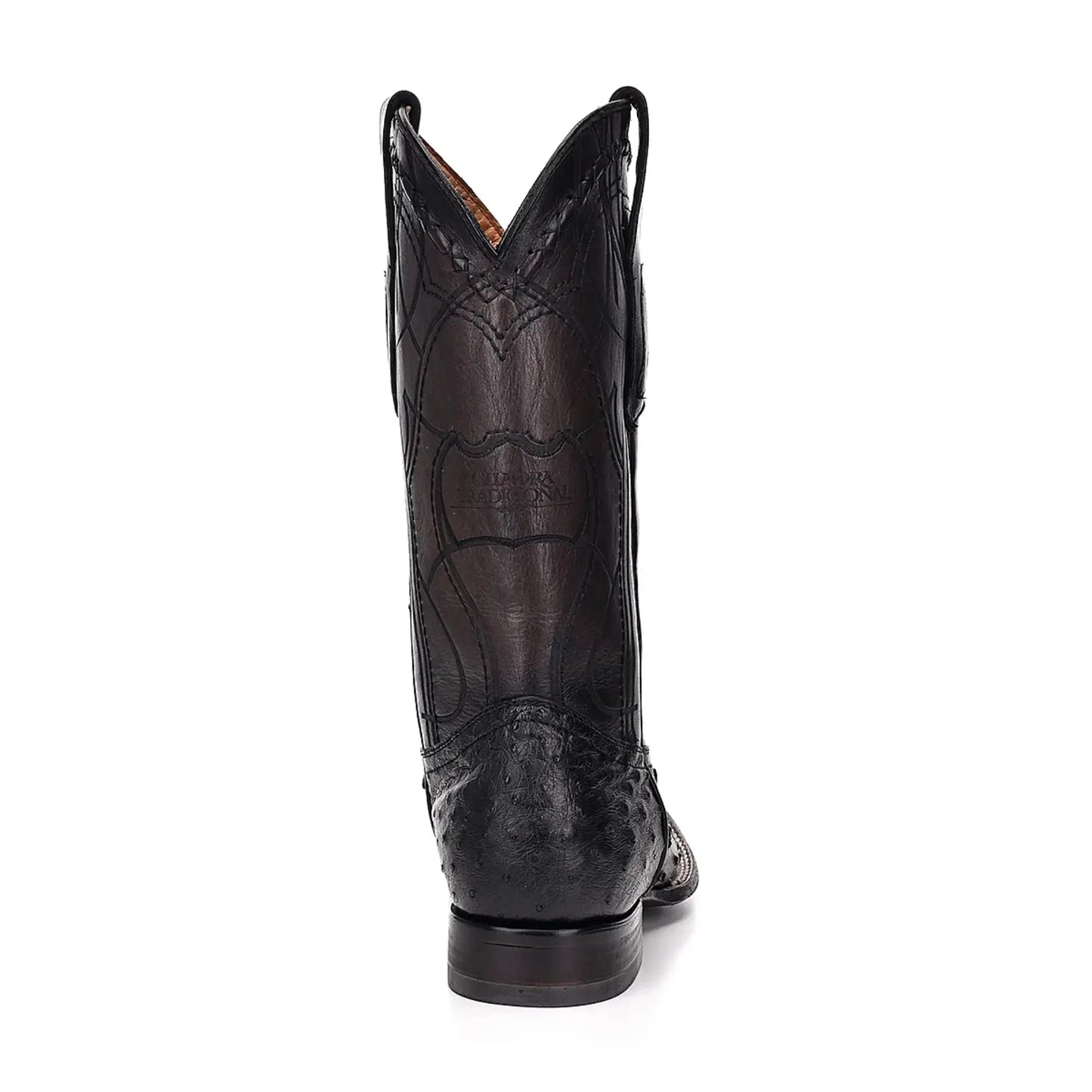 Western Ostrich Boots – Black Leather, Wide Square Toe Men’s Footwear - Men Cuadra Boot CU662 - El Rodeo Western Boutique