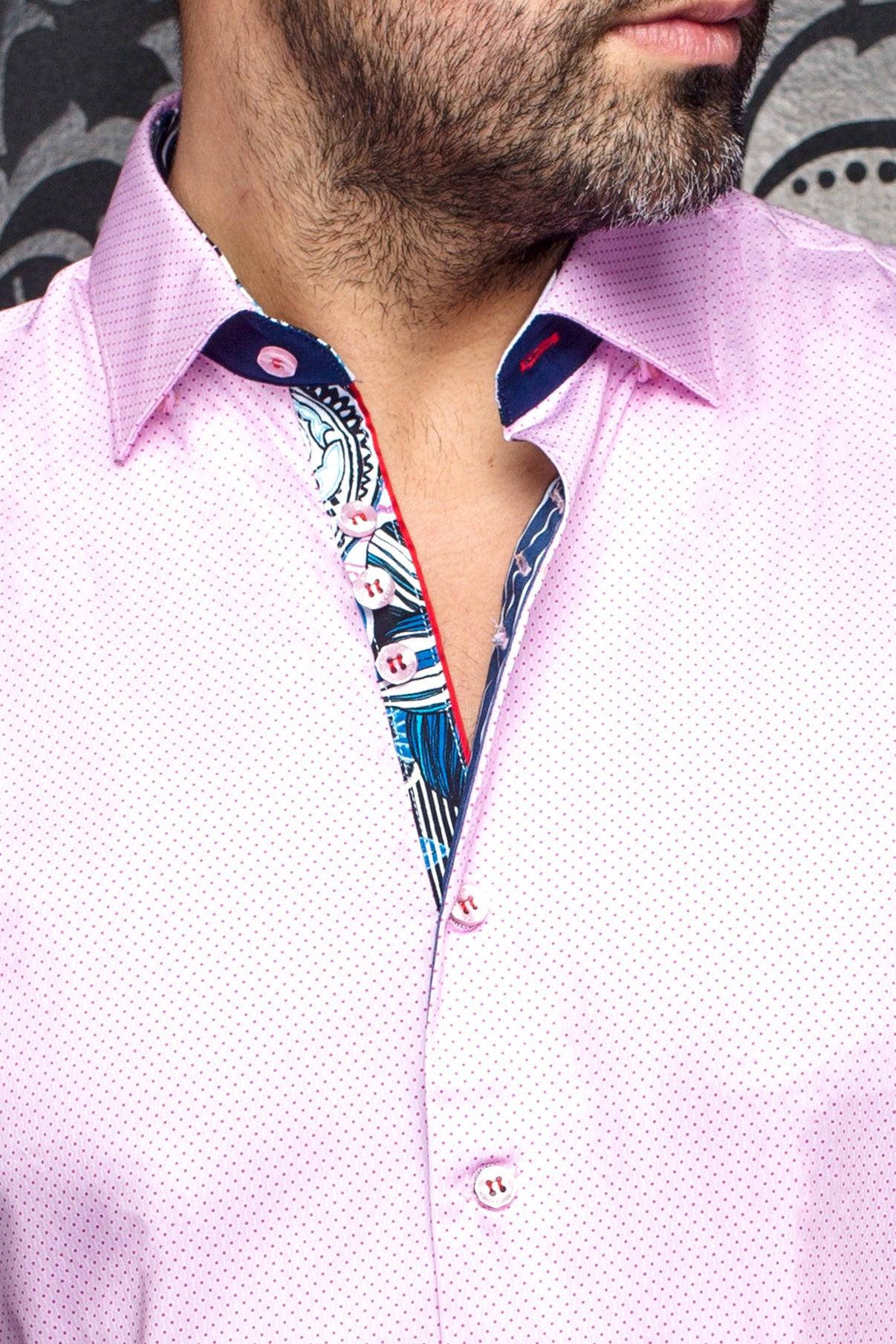 Men Au Noir Woven Shirt Dolto Pink