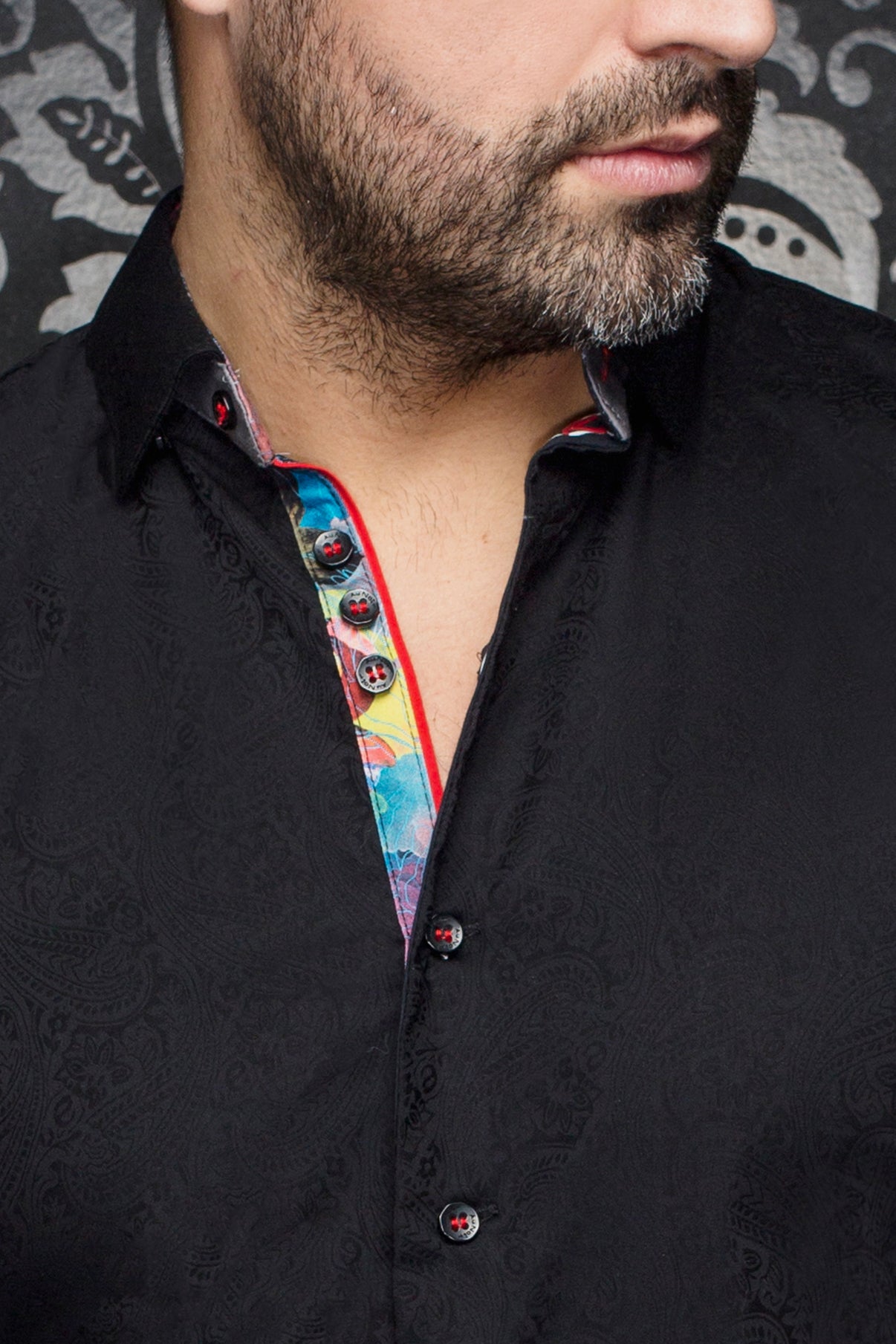 Men Au Noir Woven Short Sleeve Shirt Donizetti Black