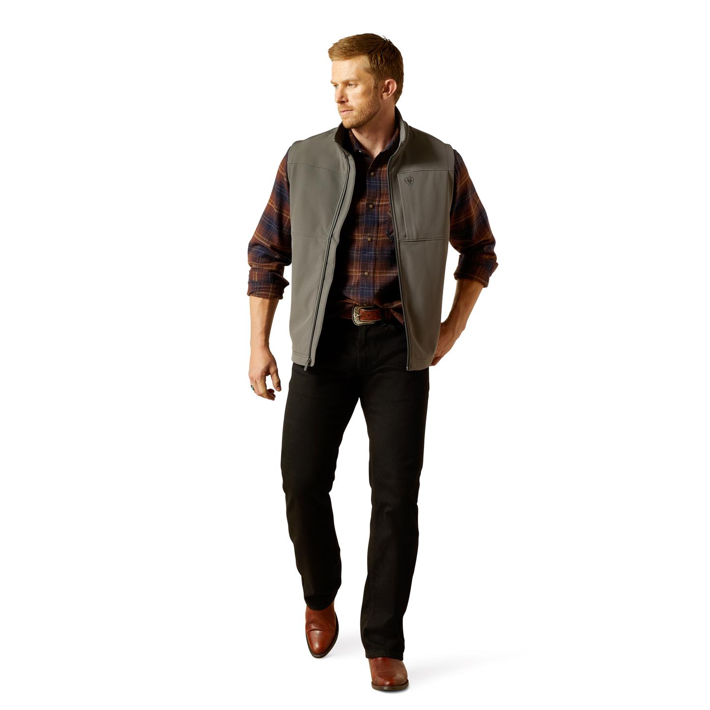 Men Ariat Vest Vernon Grey Softshell 10062362