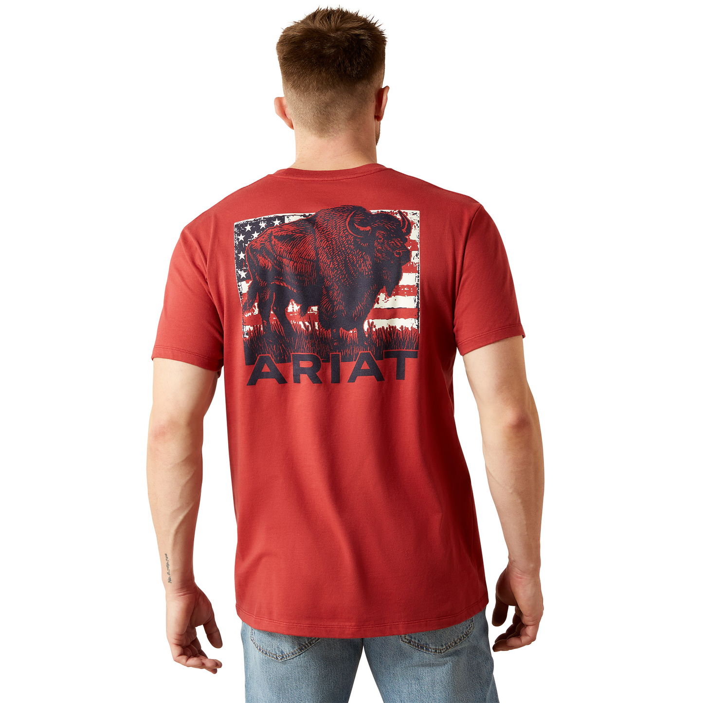 Men Ariat T-Shirt Buffalo Flag 10065897